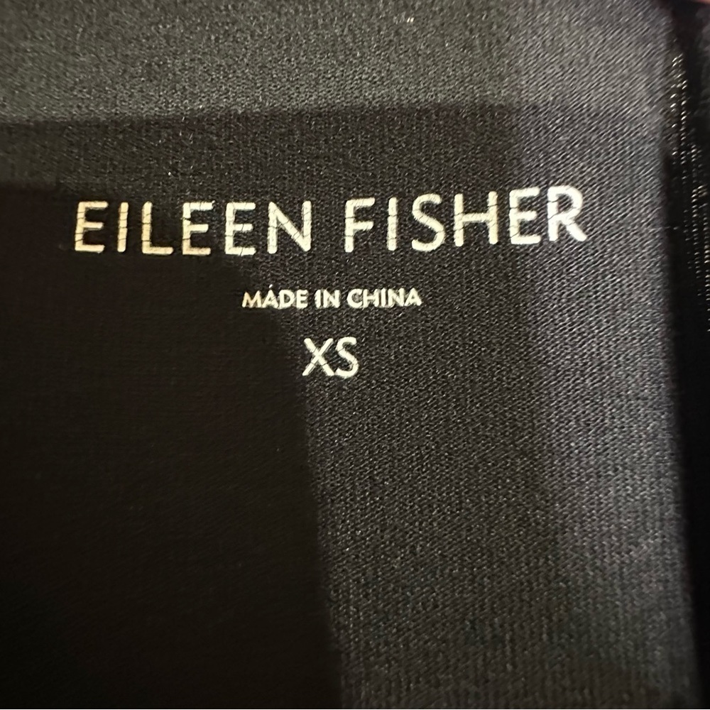 Eileen Fisher black 3/4 sleeve viscose dress - Picture 6 of 8
